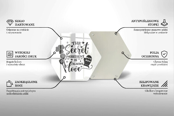 Glass kitchen board Inscription, sentence