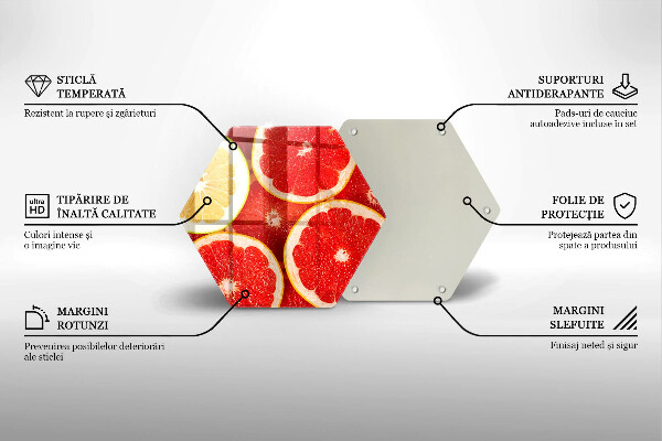 Glass kitchen board Grapefruit slices