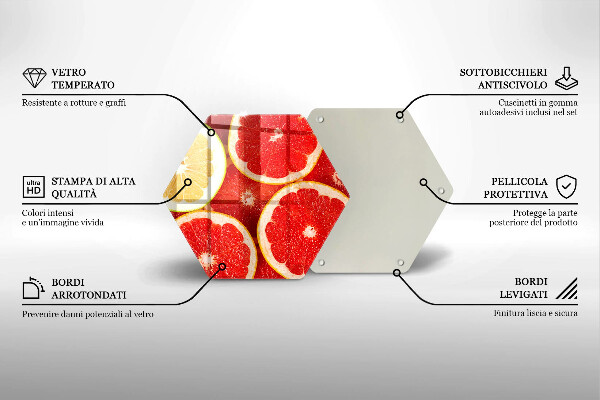Glass kitchen board Grapefruit slices