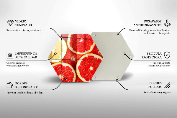 Glass kitchen board Grapefruit slices