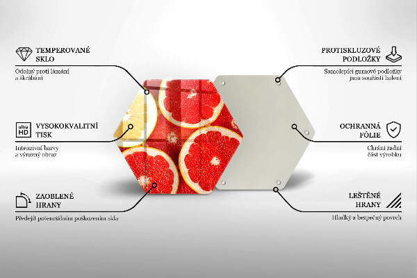 Glass kitchen board Grapefruit slices