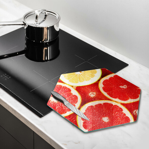 Glass kitchen board Grapefruit slices