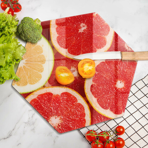 Glass kitchen board Grapefruit slices