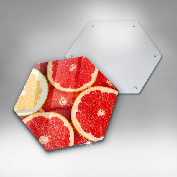 Glass kitchen board Grapefruit slices