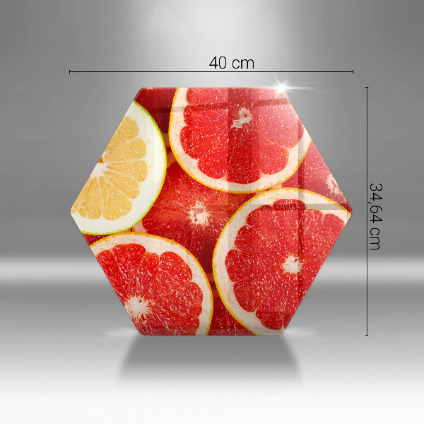 Glass kitchen board Grapefruit slices