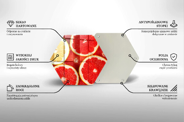 Glass kitchen board Grapefruit slices