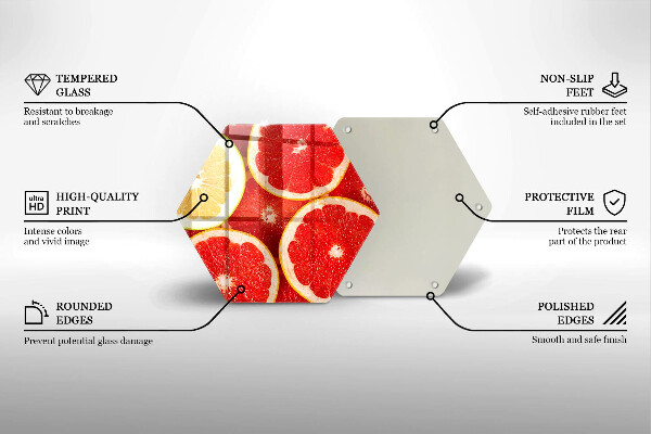Glass kitchen board Grapefruit slices