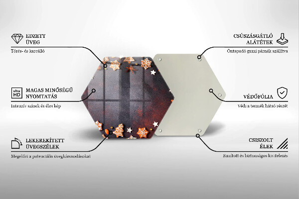 Glass kitchen board Gingerbread Christmas