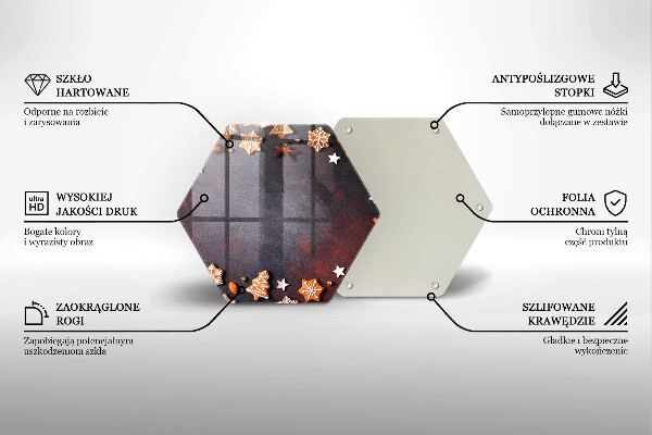 Glass kitchen board Gingerbread Christmas