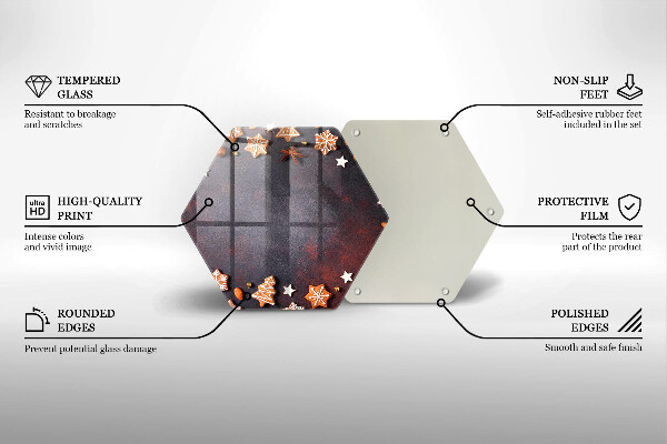 Glass kitchen board Gingerbread Christmas