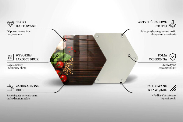 Glass kitchen board Vegetables on the table