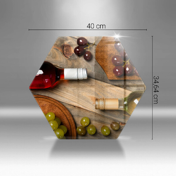 Glass kitchen board Bottles of wine and grapes