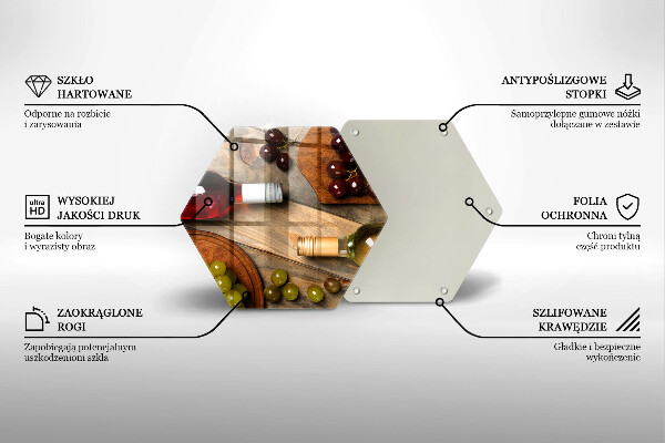 Glass kitchen board Bottles of wine and grapes