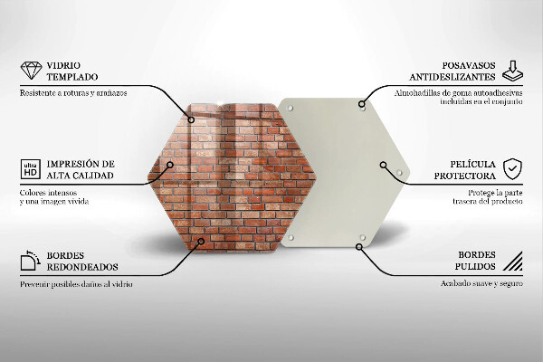 Chopping board glass Brick wall