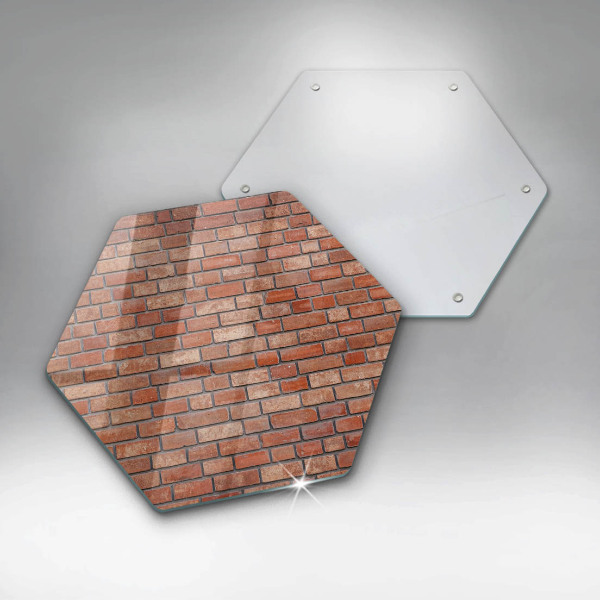 Chopping board glass Brick wall