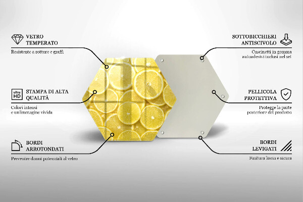 Chopping board glass Lemon fruit