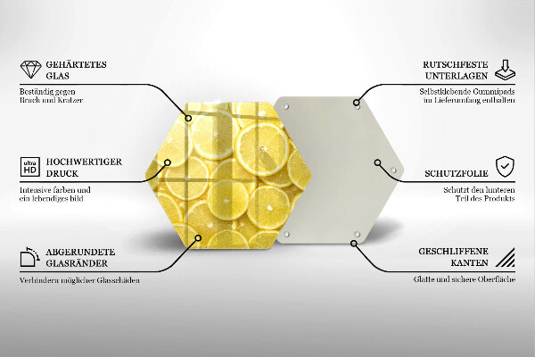 Chopping board glass Lemon fruit