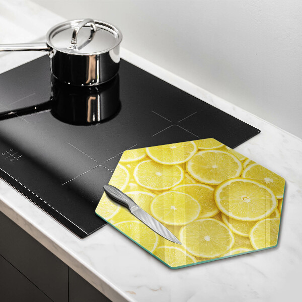 Chopping board glass Lemon fruit