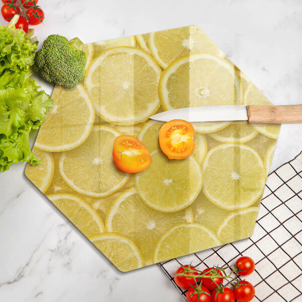Chopping board glass Lemon fruit