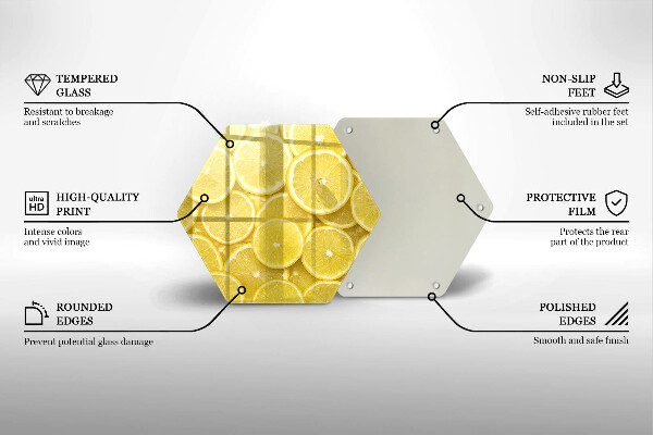 Chopping board glass Lemon fruit