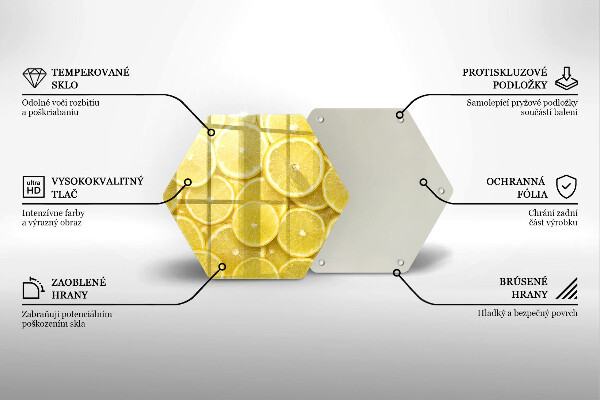 Chopping board glass Lemon fruit