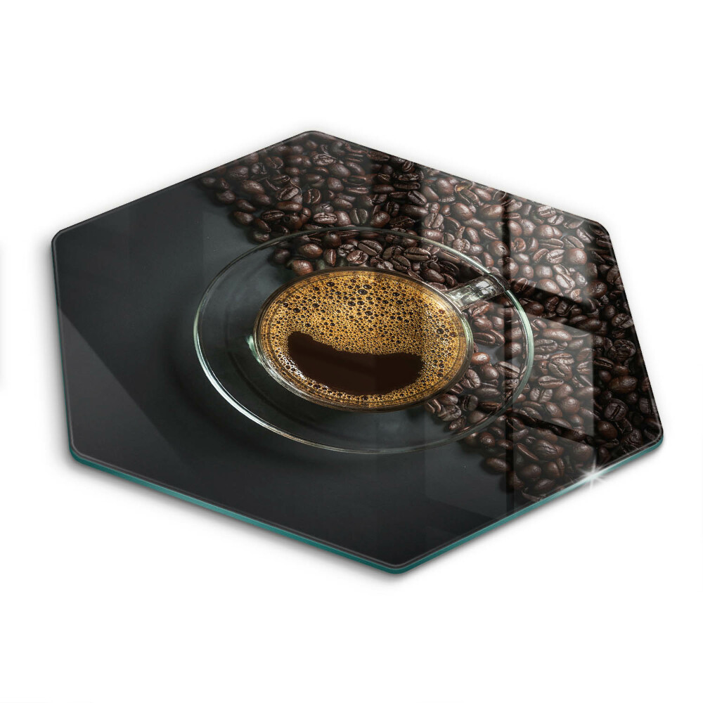 Chopping board glass Coffee and grains