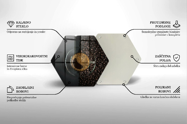 Chopping board glass Coffee and grains