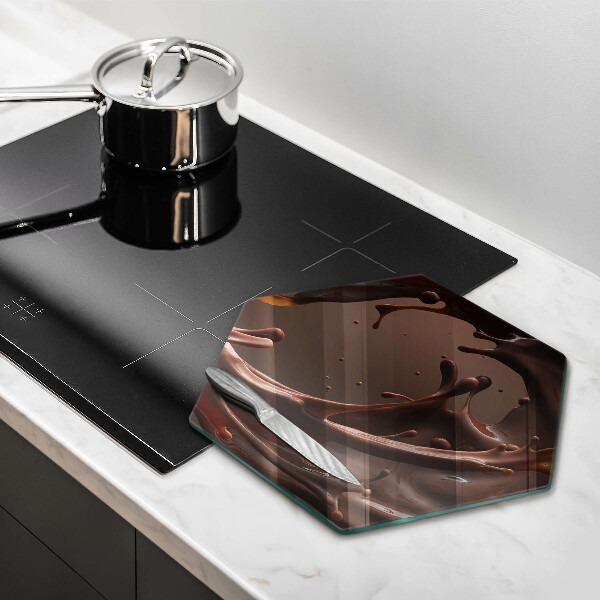 Chopping board glass Liquid chocolate