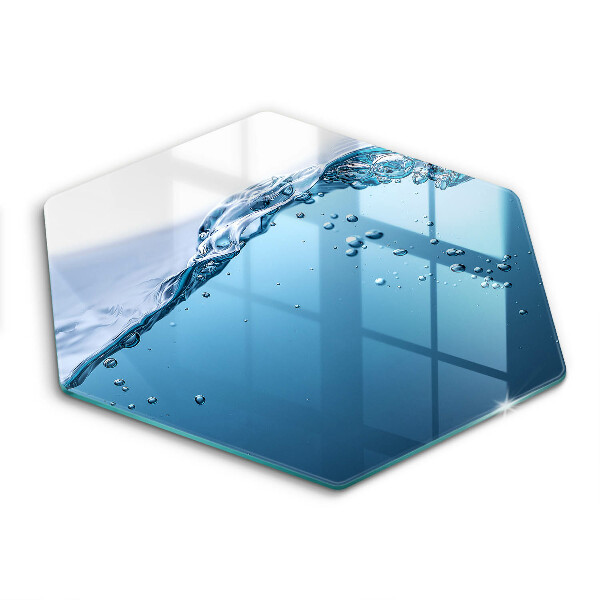 Chopping board glass Blue water