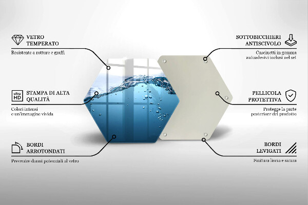 Chopping board glass Blue water