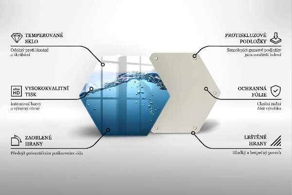 Chopping board glass Blue water