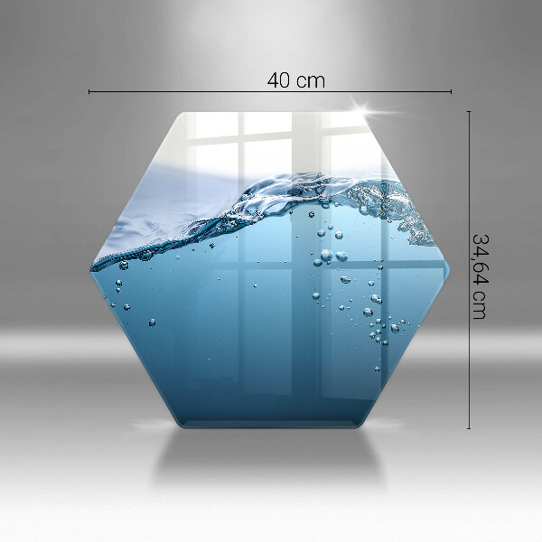 Chopping board glass Blue water