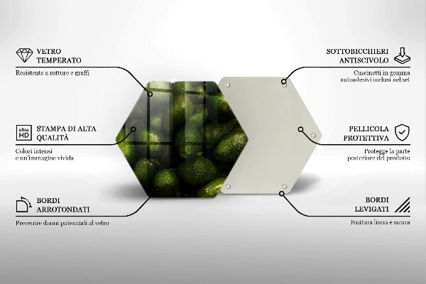 Chopping board glass Avocado fruit