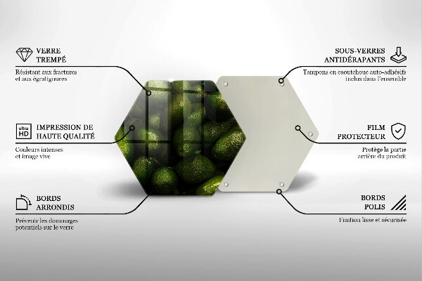 Chopping board glass Avocado fruit