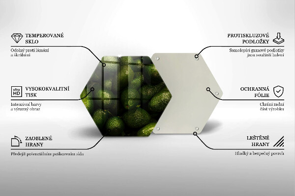 Chopping board glass Avocado fruit