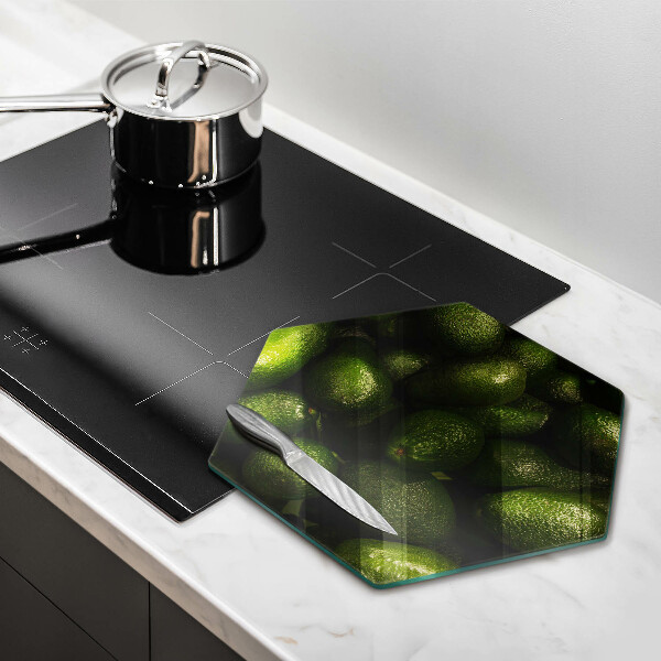 Chopping board glass Avocado fruit