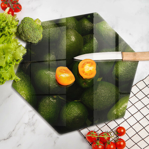 Chopping board glass Avocado fruit