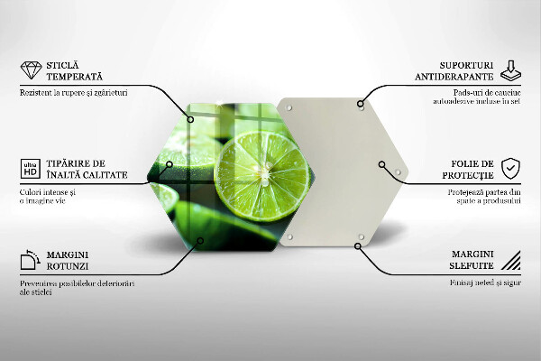 Chopping board glass Lime citruses