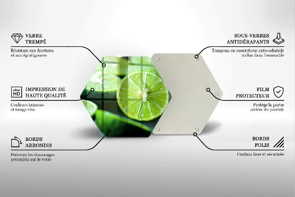 Chopping board glass Lime citruses