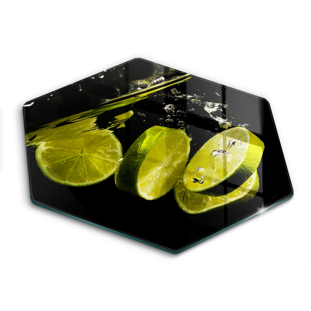 Chopping board glass Lime in water