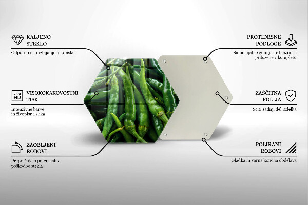 Chopping board glass Pods peas