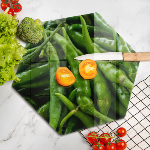 Chopping board glass Pods peas