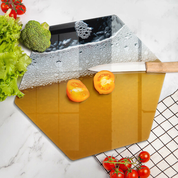 Chopping board glass Beer drink foam