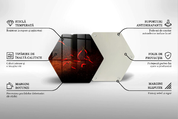 Chopping board glass Hot chili peppers