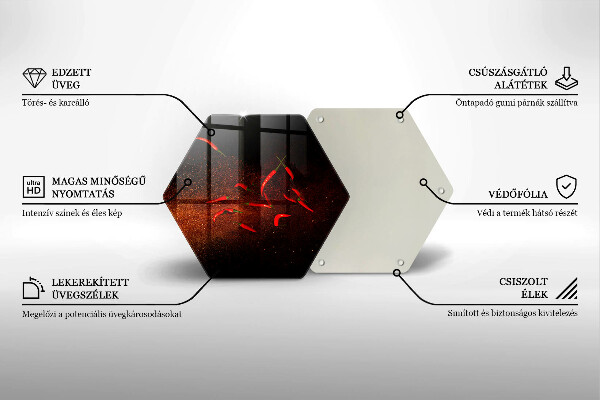 Chopping board glass Hot chili peppers