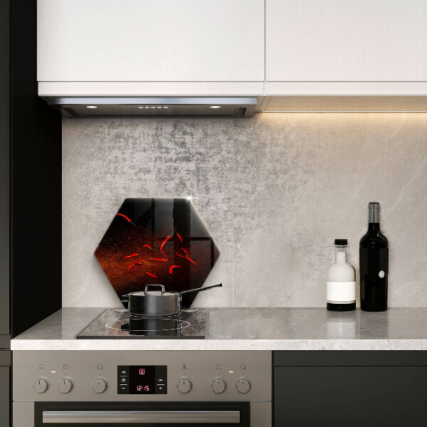 Chopping board glass Hot chili peppers