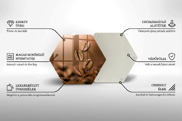 Chopping board glass Coffee beans