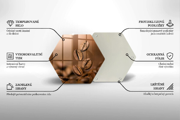 Chopping board glass Coffee beans