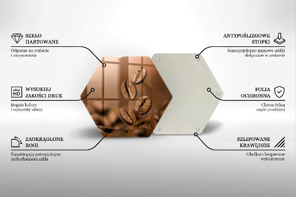 Chopping board glass Coffee beans