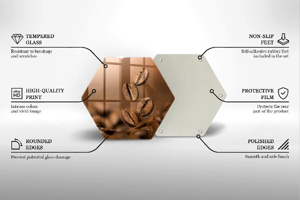 Chopping board glass Coffee beans